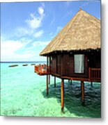Overwater-bungalow At The Maldives Metal Print