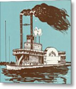 Paddle Steamer Boat Metal Print