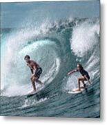 Pair Surfing Metal Print