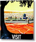 Palestine Vintage Travel Poster Restored Metal Print