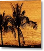 Palm Tree Sunset Metal Print