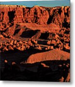 Panorama Sunset On The Hoodoos Goblin Valley Utah Metal Print