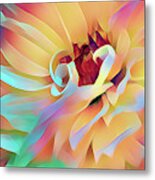 Party Time Dahlia Abstract Metal Print