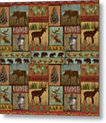 Patchwork Lodge And Cabin Metal Print