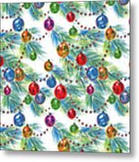 Pattern Of Christmas Tree Bulbs Metal Print