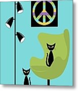 Peace Symbol Green Chair Metal Print