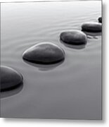 Pebbles In Water Iv Metal Print