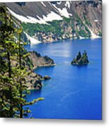 Phantom Ship On Crater Lake Metal Print