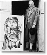 Picasso With Painting, 1951 Metal Print