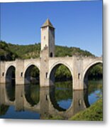Picturesque France - Pont Valentre In Cahors Metal Print
