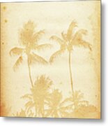 Piece Of Paper With Faded Image Of Palm Metal Print