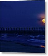 Pier And Moon Metal Print