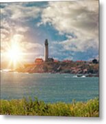 Pigeon Point Lighthouse At Sunset Metal Print