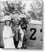 Pilot James C. Edgerton And His Sister Metal Print