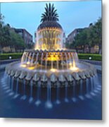 Pineapple Fountain In Charleston, South Metal Print