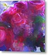 Pink Bouquet Of Roses Metal Print
