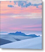 Pink Sunset, White Sands Nm, New Mexico Metal Print
