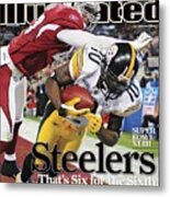 Pittsburgh Steelers Santonio Holmes, Super Bowl Xliii Sports Illustrated Cover Metal Print