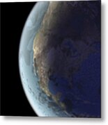 Planet Earth From Space Metal Print