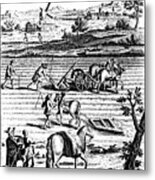 Ploughing And Harrowing With Horses Metal Print