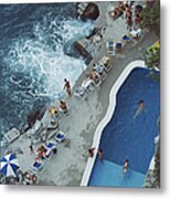 Pool On Amalfi Coast Metal Print