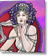 Pop-art-mucha-lady-217 Metal Print