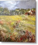 Poppies In The Cotswolds, Spring In The Air. Metal Print