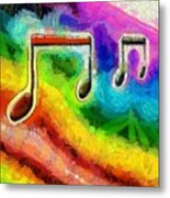 Popping Eighth Notes Metal Print