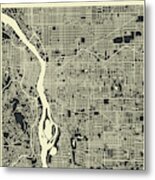 Portland Map 3 Metal Print