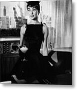 Portrait Of Audrey Hepburn Metal Print