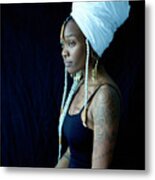 Portrait Of Black Woman With Dreadlocks Metal Print