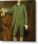 Portrait Of George Morewood, Standing Full Length, In A Green Coat, Waistcoat And Breeches, Holding A Hat In His Left Hand, A Cane In His Right Metal Print