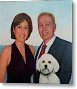 Portrait Of Michele, Bob, And Abby Metal Print