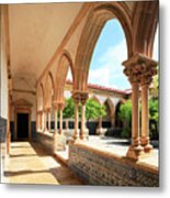 Portugal, Santarem, Tomar, Convento De Cristo Convent, One Of The Cloister Metal Print