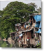 Poverty, Shacks Jakarta, Indonesia Metal Print