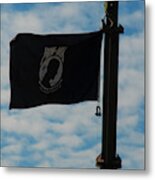 Pow-mia Flag Flying In With Breeze Metal Print