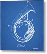 Pp1049-blueprint Sousaphone Patent Poster Metal Print