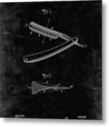 Pp1178-black Grunge Straight Razor Patent Poster Metal Print