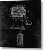 Pp162- Black Grunge Pencil Sharpener Patent Poster Metal Print