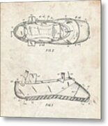 Pp267-vintage Parchment Ballet Slipper Patent Poster Metal Print