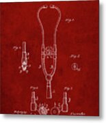 Pp315-burgundy Stethoscope Patent Poster Metal Print