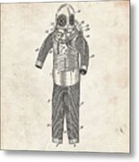 Pp343-vintage Parchment Hemenger Diving Armor Poster Metal Print