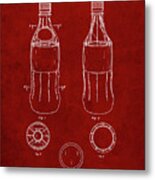 Pp432-burgundy Coke Bottle Display Cooler Patent Poster Metal Print