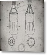 Pp432-faded Grey Coke Bottle Display Cooler Patent Poster Metal Print