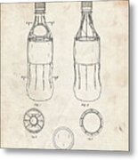 Pp432-vintage Parchment Coke Bottle Display Cooler Patent Poster Metal Print