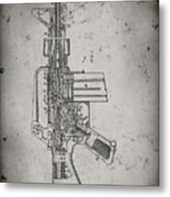 Pp44-faded Grey M-16 Rifle Patent Poster Metal Print