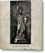 Pp474-sandstone Statue Of Liberty Poster Metal Print