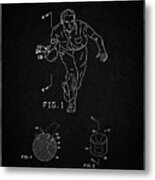 Pp549-vintage Black Bowling Ball Patent Poster Metal Print