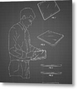Pp614-black Grid Ipad Design 2005 Patent Poster Metal Print