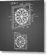 Pp625-black Grid Dart Board 1936 Patent Poster Metal Print